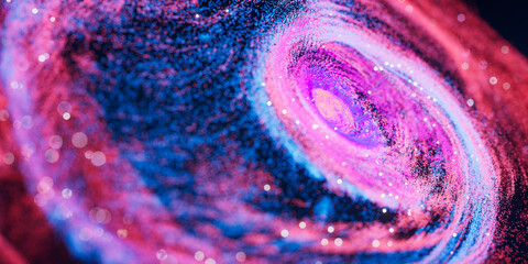 Wall Mural - colorful nebula with density glowing particles, 3d rendering.