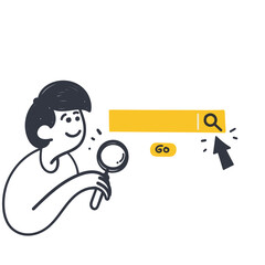 Wall Mural - hand drawn doodle search bar button illustration vector