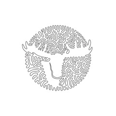 Wall Mural - Single one line drawing of beautiful antlers moose abstract art. Continuous line draw graphic design vector illustration of adorable mammal for icon, symbol, company logo, poster wall decor