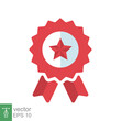 Warranty icon. Simple flat style. Guarantee symbol, rosette with star, certificate label, best quality badge. Vector Illustration design isolated on white background. EPS 10.