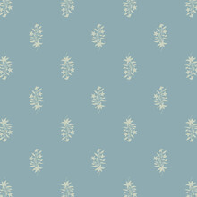 Traditional Mughal Flower Motif Pattern With Green Blue Background