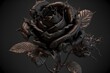 Black rose golden Generative AI