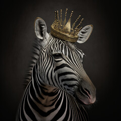 Wall Mural - A crowned zebra