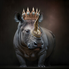 Canvas Print - A crowned rhinoceros