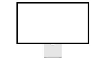 Modern computer monitor mockup for mac pro with PNG transparent background, Vector illustration 02