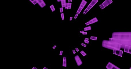 background with code polar array of 3d elements