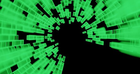 background with code polar array of 3d elements