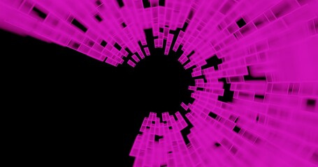 background with code polar array of 3d elements