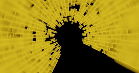 background with code polar array of 3d elements