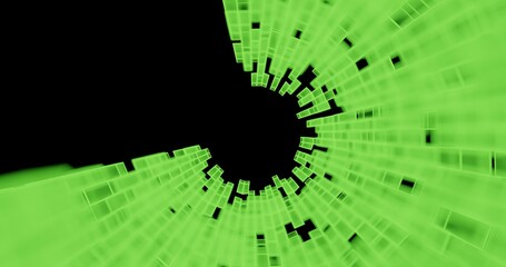 background with code polar array of 3d elements