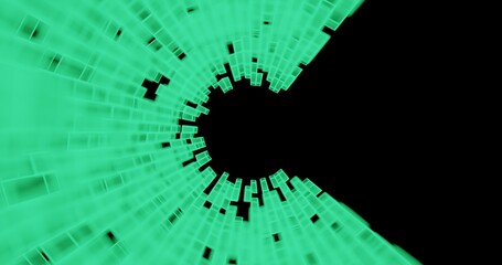 background with code polar array of 3d elements