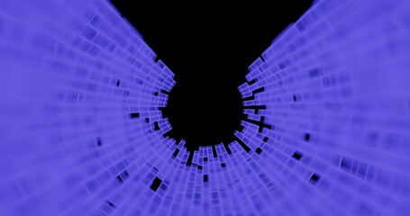 background with code polar array of 3d elements