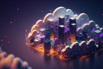 Digital illustration about technology and architecture.