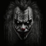 scary clown in the dark