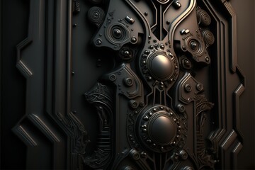 Wall Mural - Futuristic biomechanical sci-fi texture wall panel armor design