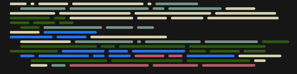 Code on screen vector illustration, flat cartoon coding lines simulation