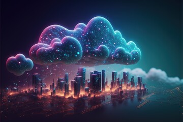 Digital illustration about technology and architecture.