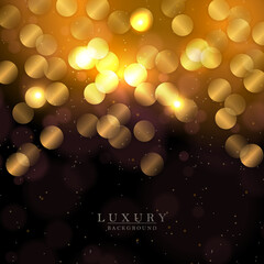 Canvas Print - Bright circles of yellow color with a flash of light on a black design