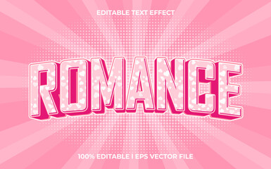 Poster - romance editable text effect, lettering typography font style, pink 3d text for tittle