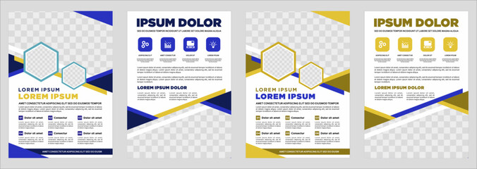 Poster - Brochure design  cover modern layout  annual report  poster  flyer in A4 with colorful triangles