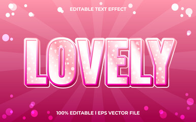 Poster - lovely editable text effect, lettering typography font style, pink 3d text for valentines