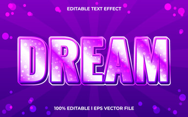 Canvas Print - Dream editable text effect, lettering typography font style, glossy 3d text for tittle