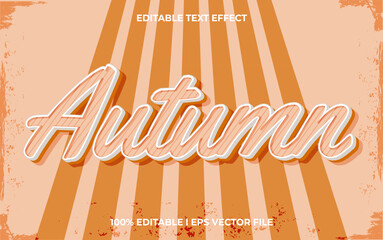 Poster - Autumn editable text effect, lettering typography font style, vintage 3d text for tittle