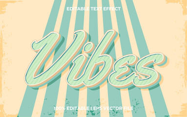 vibes editable text effect, lettering typography font style, vintage 3d text for tittle