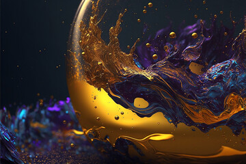 Abstract glittery golden splash background