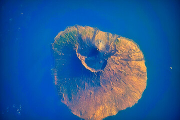 Wall Mural - volcano crater. digital enhancement. elements by nasa