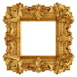 © HTGanzo - Square antique gilt picture frame isolated. 3D rendering