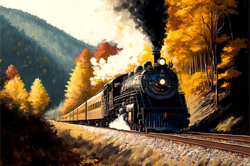 Wall Mural - steam locomotive