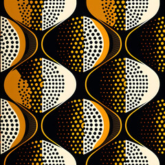 Wall Mural - black modern african wax print pattern illustartion