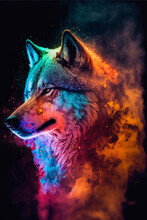 Portrait Of A Wolf ,digital Art,illustration,art