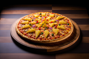 Poster - Pineapple pizza. Generative AI