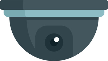 Poster - Indoor security camera icon flat vector. Movie camcorder. Security camera isolated