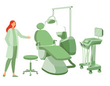 Dental Office And Dental Chair And Doctor