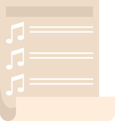 Canvas Print - Paper playlist icon flat vector. Music song. App mobile phone isolated