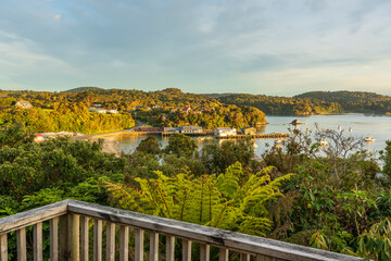 Wall Mural - View from Oban and Halfmoon Bay at Stewart Island, New Zealand