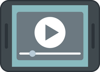 Canvas Print - Video stream icon flat vector. Online live. Broadcast news isolated