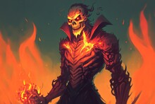 Flaming Fire Skeleton