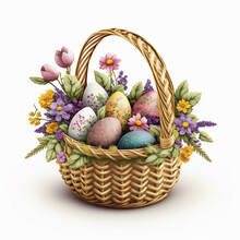 Easter Basket White Background