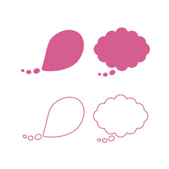 Wall Mural - speech bubbles vector icon set. line and glyph sign collection for mobile concept and web design. sy