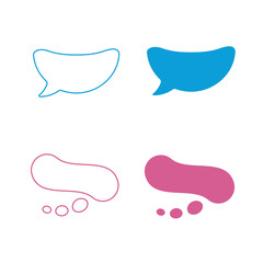 Wall Mural - speech bubbles vector icon set. line and glyph sign collection for mobile concept and web design. sy