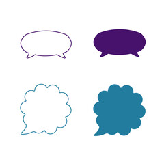Wall Mural - speech bubbles vector icon set. line and glyph sign collection for mobile concept and web design. sy