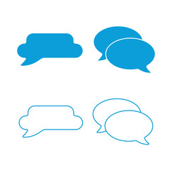 Wall Mural - speech bubbles vector icon set. line and glyph sign collection for mobile concept and web design. sy