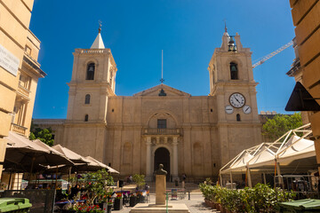 Wall Mural - Valletta, Malta, 22 May 2022:  Facade of the Cathedral