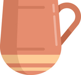 Sticker - Brand mug icon flat vector. Hot cup. Warm steam isolated