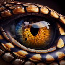Beautiful 3d Of A Closeup Of A Reptile Eye