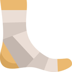 Sticker - Foot bandage icon flat vector. Accident patient. Skin leg isolated